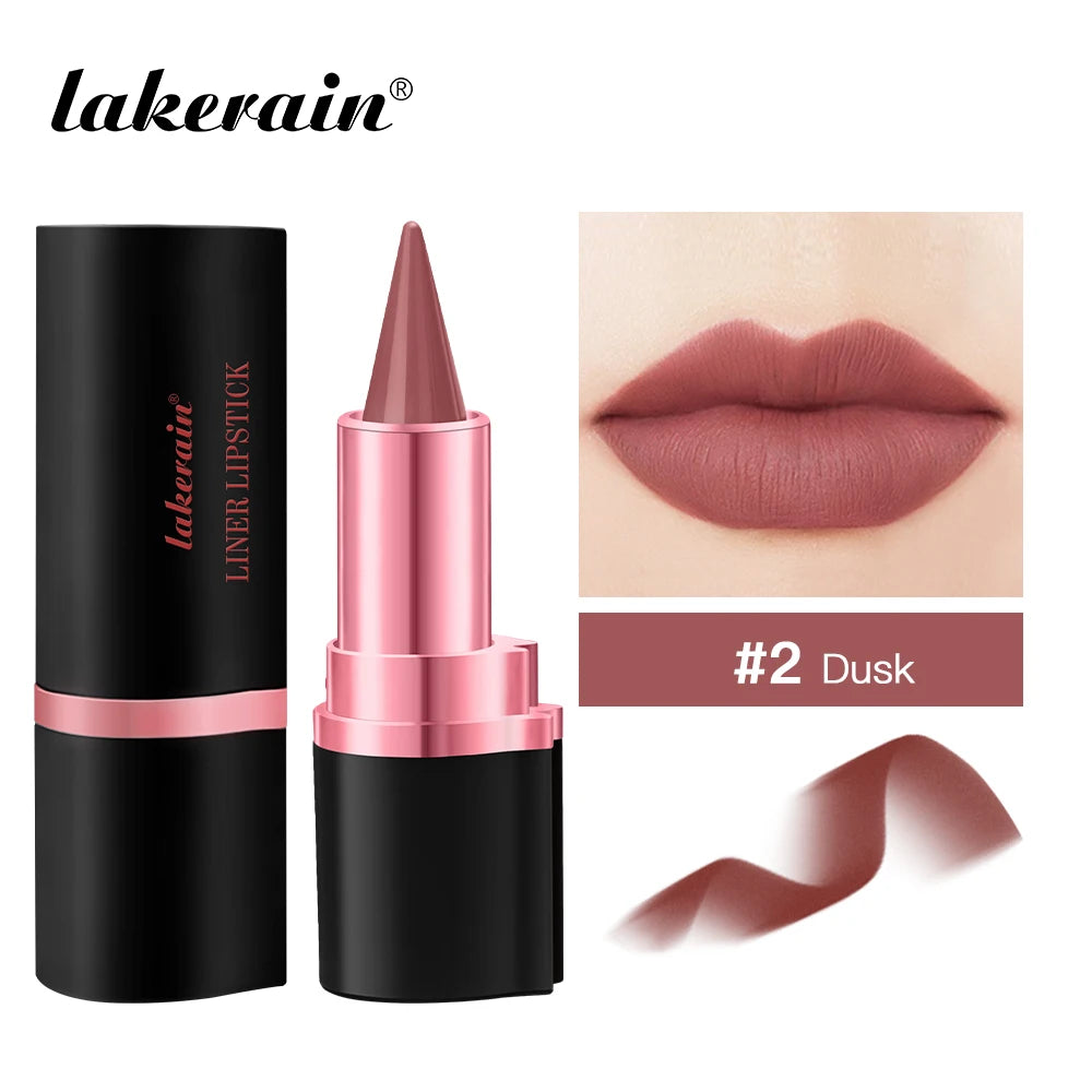2In1 Matte Liner Lipstick Pen Gradient Lip Liner Red Brown Lipsticks Pencil Lasting Waterproof Lip Stick Sexy Women Lip Cosmetic Oasis Select 02 dusk