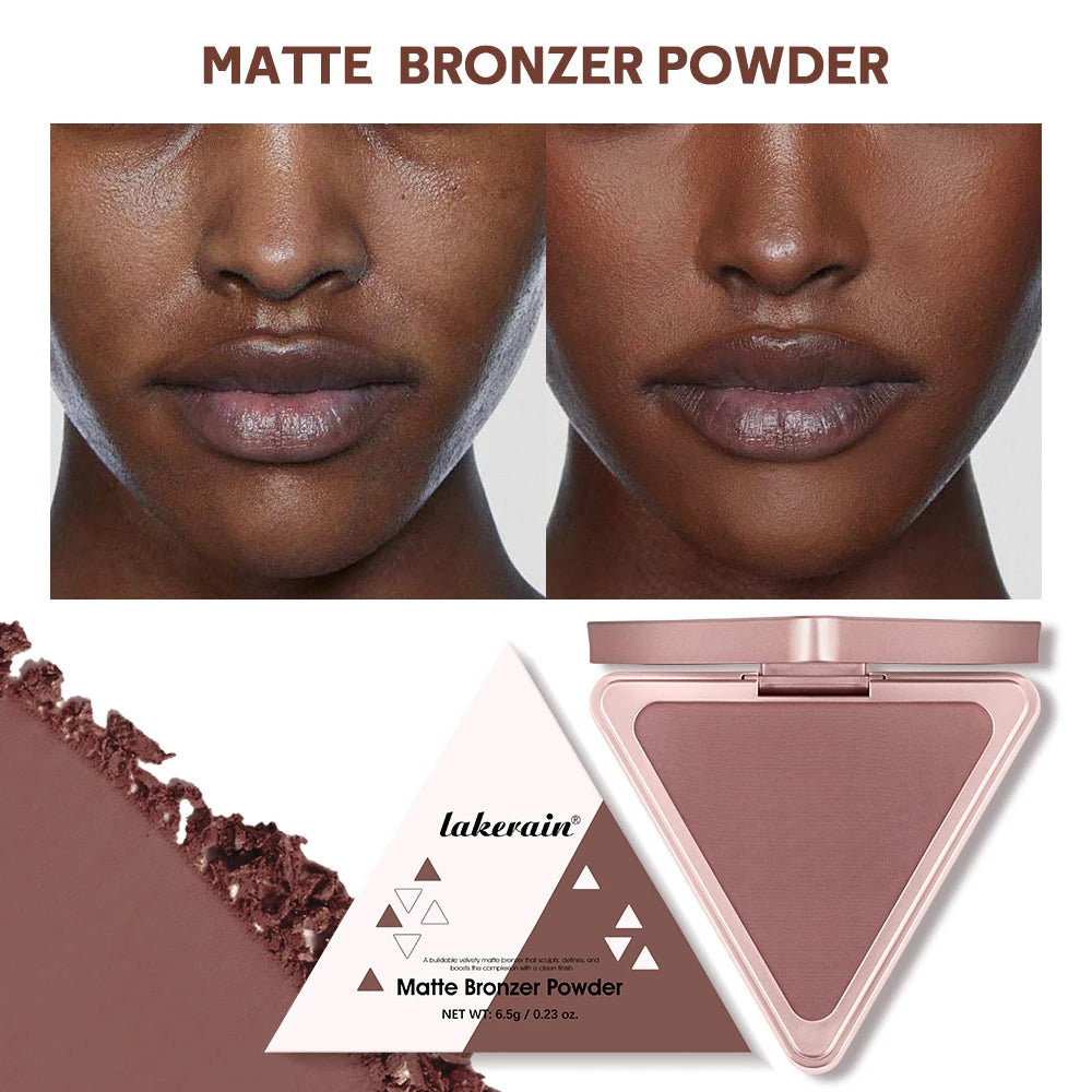 Lakerain Matte Bronzer Powder Long Lasting Makeup Effect Waterproof Sweatproof Setting Powder Oil Control Bronzer Face Makeup Oasis Select