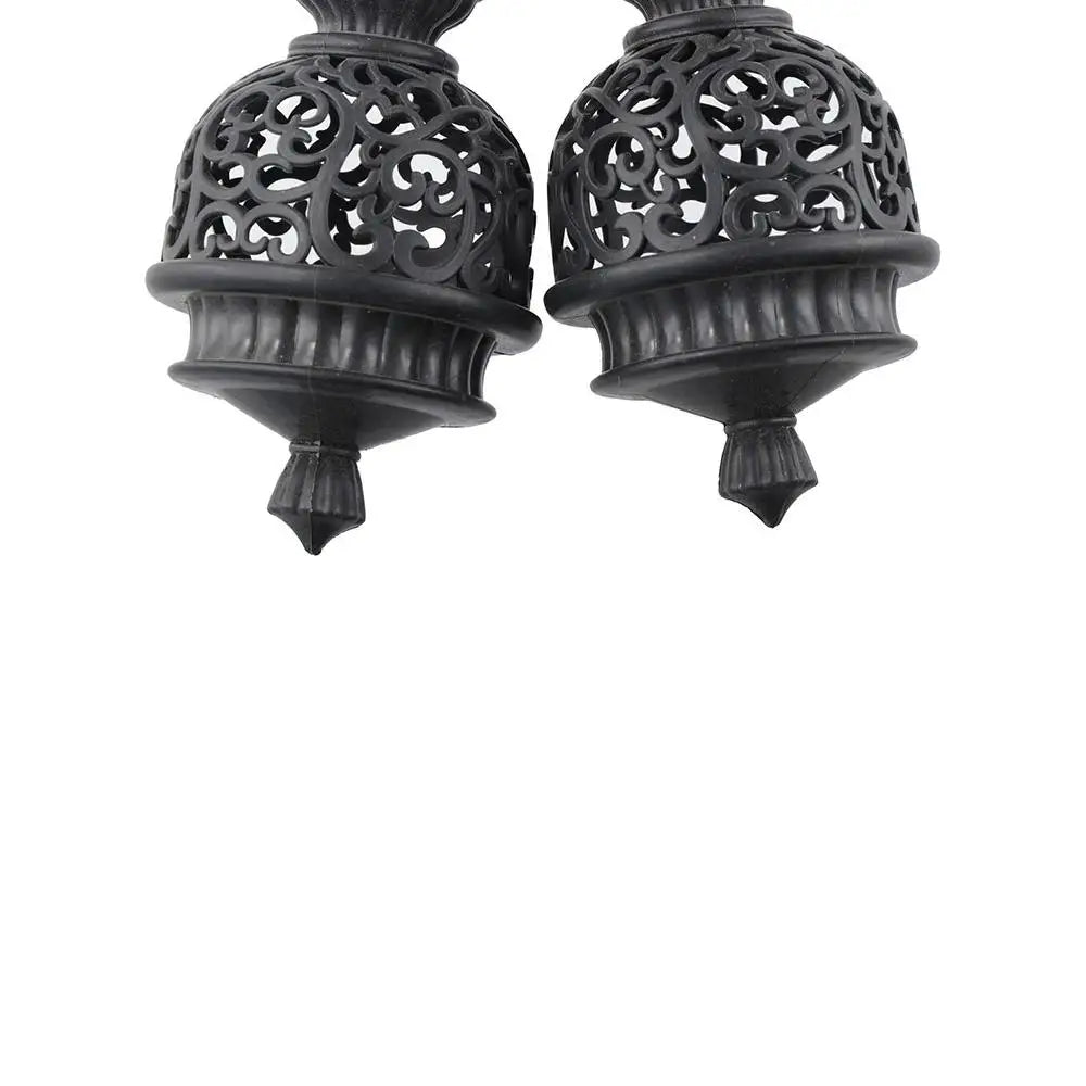 2pcs Durable Hollow Out Decorative Curtain Rod Cap Curtain Rod Head Drapery Rail Ends Curtain Accessories Oasis Select
