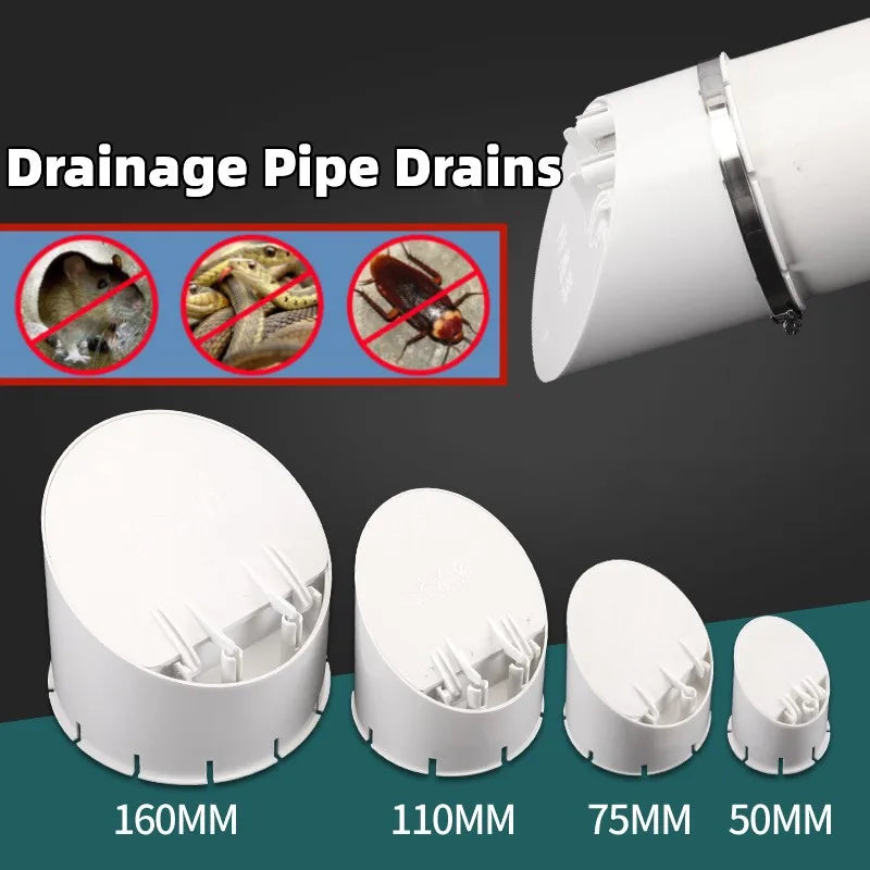 50-160mm Drainage Pipe Floor Drains Anti Backflow Anti Odor Insect-proof Rain Pipe Cover Cap Plug Outdoor Drainage Sewer Device Oasis Select