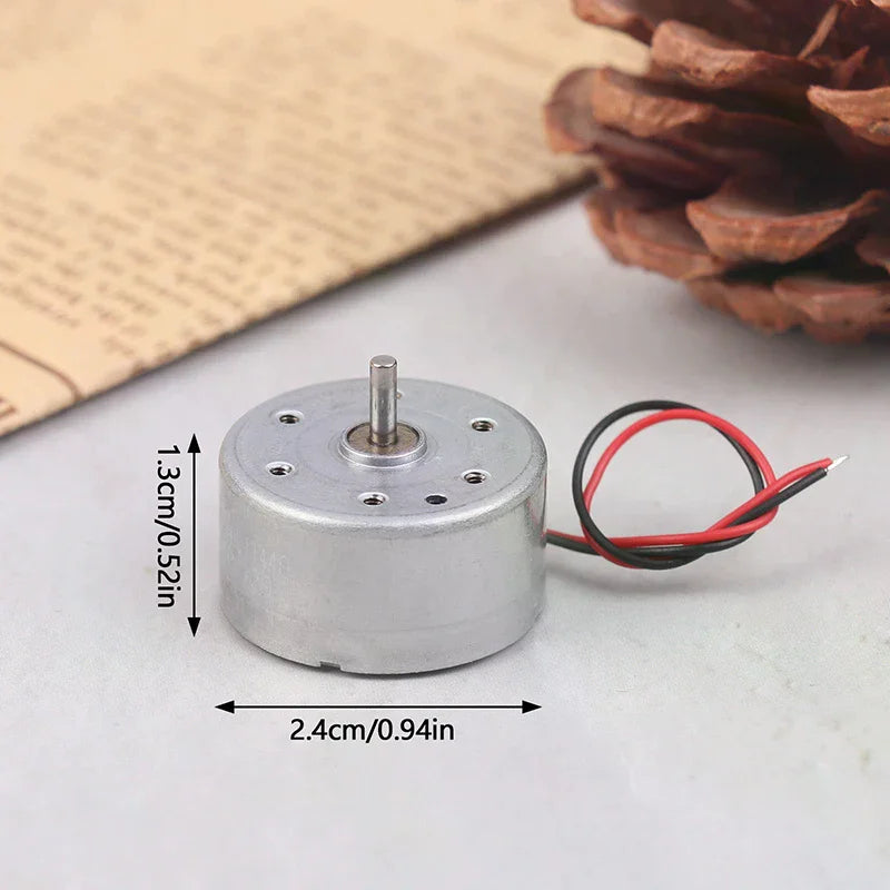 RF-300EA-1D390 DC 1.5V 3V 5V 6V 7250RPM Mini Mute 24mm Round Spindle Motor Precious Metal Brush Engine DIY Solar Power Toy Model Oasis Select