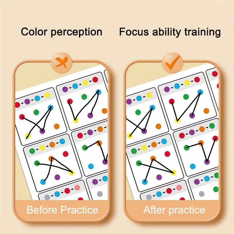 Visual tracking focus and attention training card,color and number recognition, ideal memory improvement,perfect children's gift Oasis Select