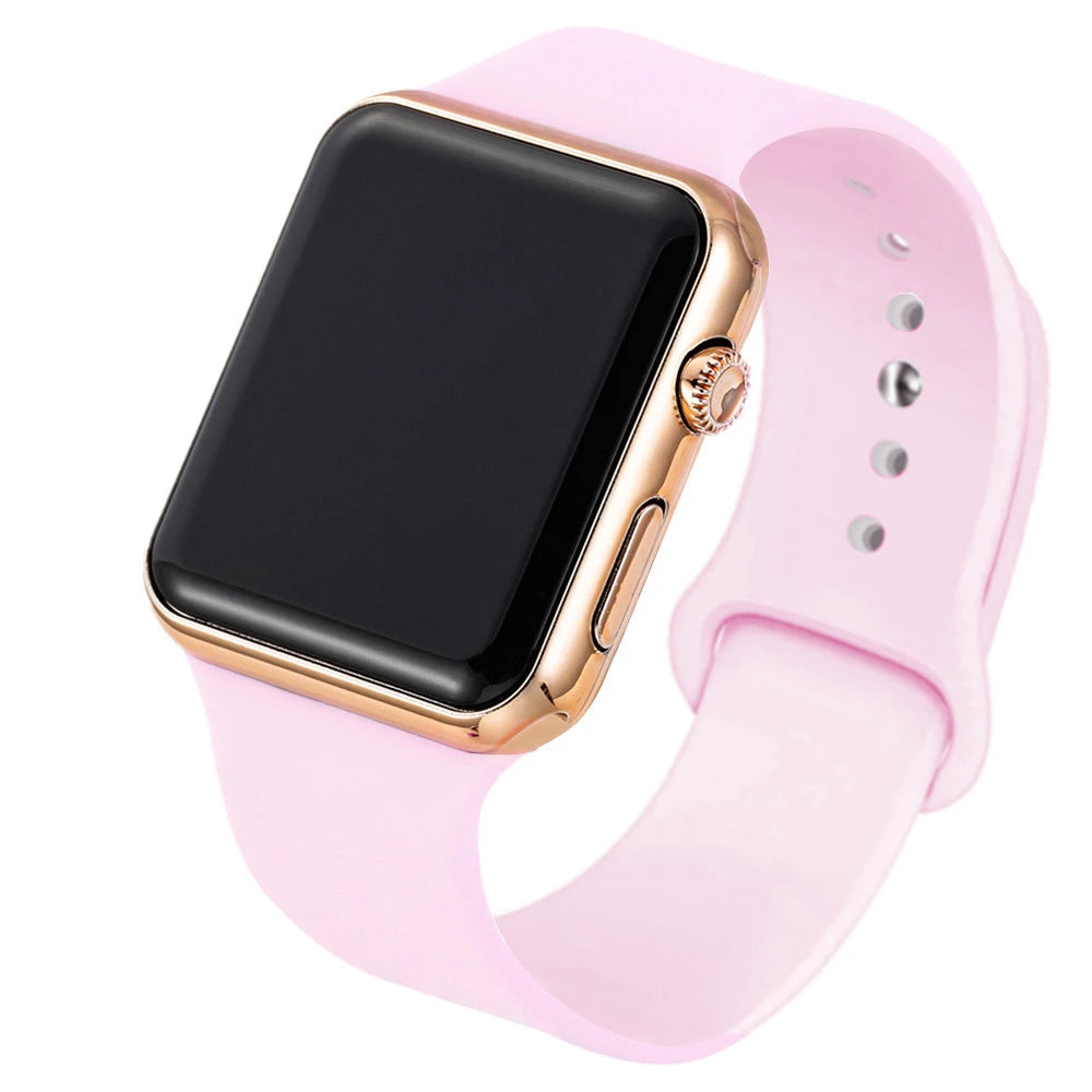 TINUORA Square LED Digital Watch – Unisex Casual Sports Wristwatch LED Digital Watch Oasis Select Pink Rose Gold