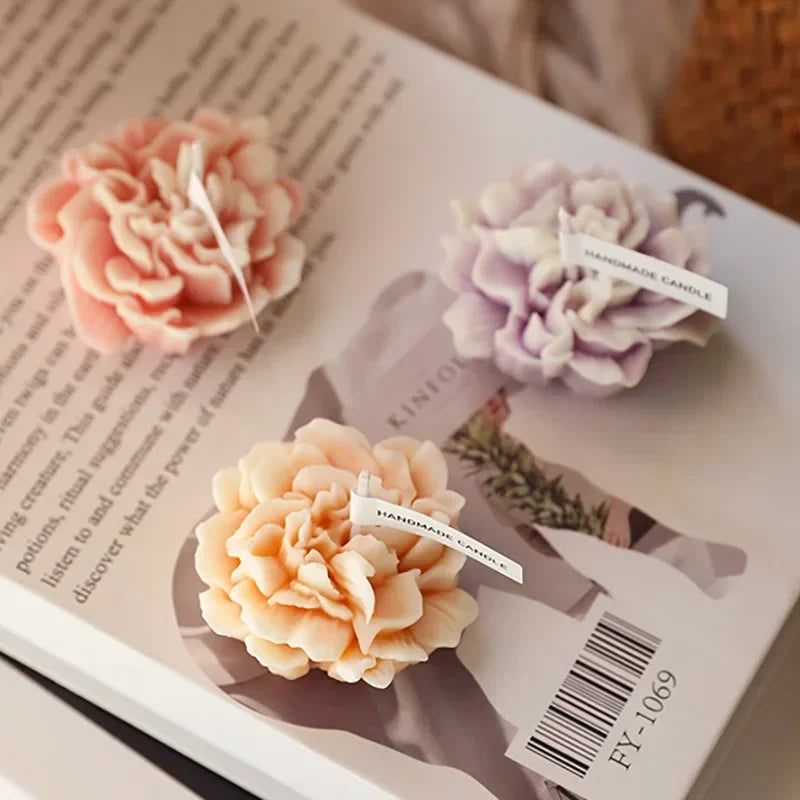 3D Carnation Flower Candle Home Decoration Wedding Bar Party Souvenirs Aromatherapy Candle Room Decor Ornament Gifts Oasis Select