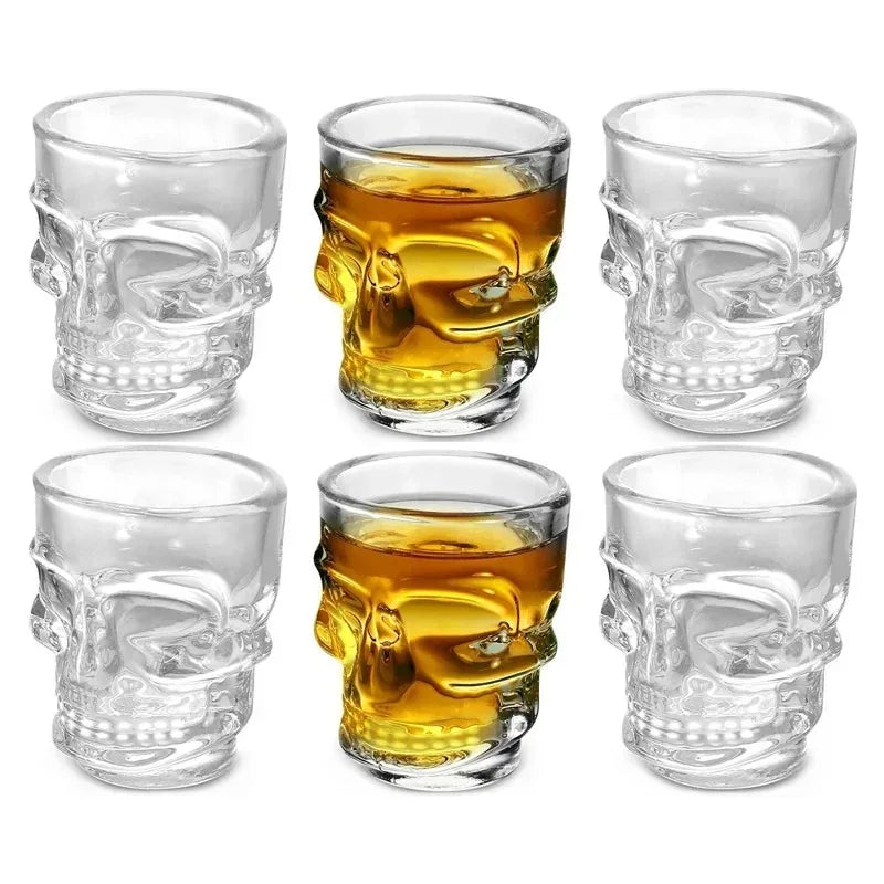 Halloween Gifts Skull Head Shot Glass Cup Creative Clear Crystal Wine Cup Liquor Whisky Vodka Beer Steins for Party Bar Oasis Select