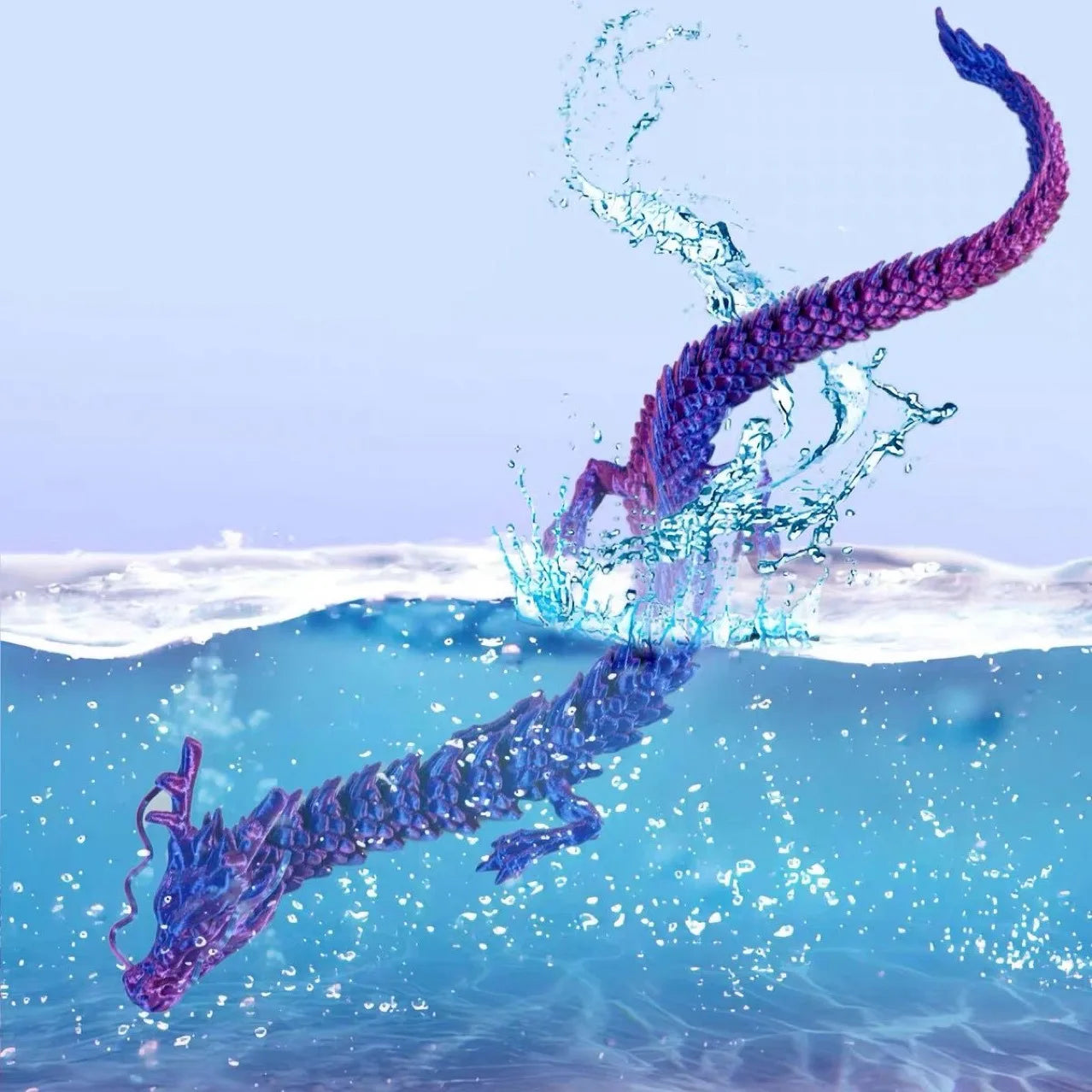 3D Printing Chinese Dragon Landscaping Ornaments Handicrafts Joints Movable Creative Figure Decoration Children's Gift Toys Oasis Select