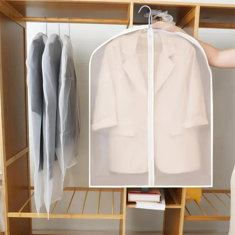 5pcs Transparent Thickened Garment Protection Bags Home Wardrobe Clothes Storage and Protective Bags Suit and Coat Hanging Bags Oasis Select