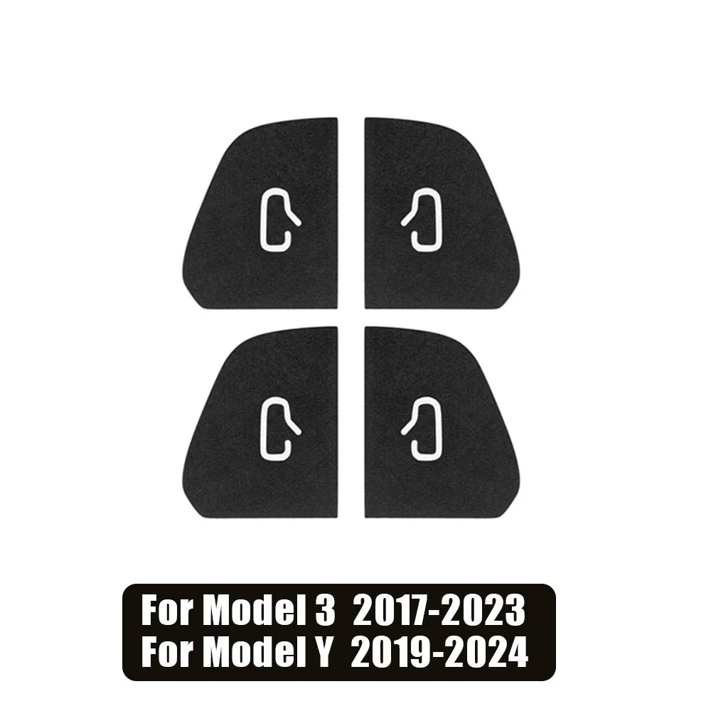 Luxury Interior Upgrade For Model 3 Y Highland Juniper 2025 Suede Door Switch Button Trim Stickers Patch Cover Car Accessories Oasis Select A black