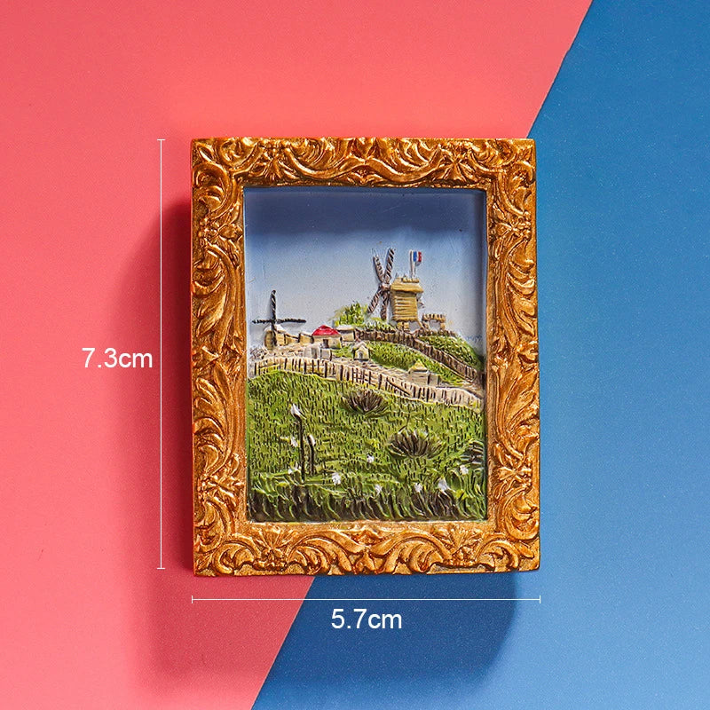 World famous painting Van Gogh painting Picture frame 3d fridge magnets starry sky sunflower siesta refrigerator stickers gifts Oasis Select Style F