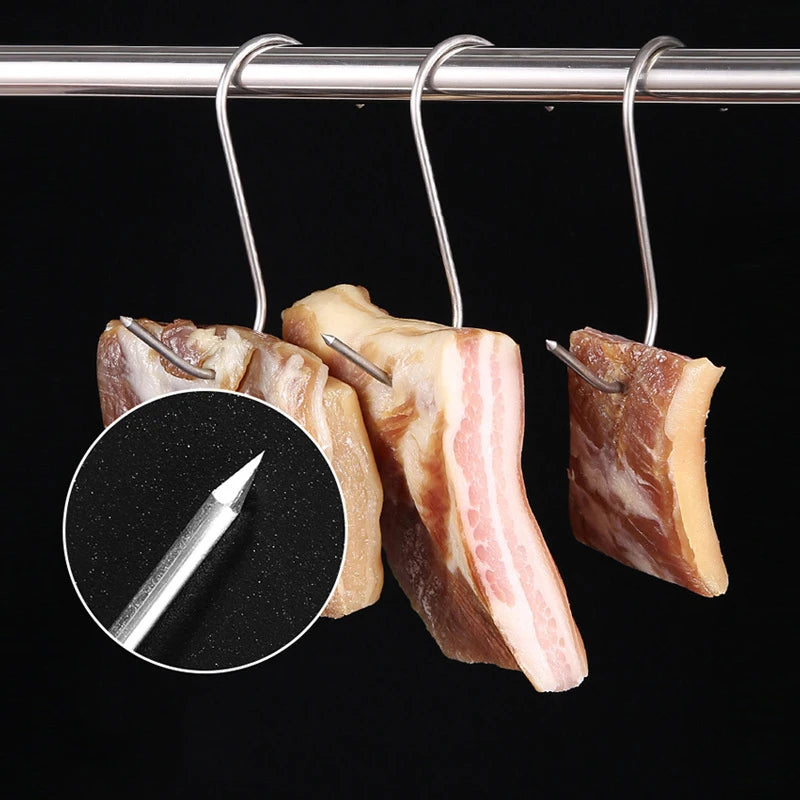 20-Pack Stainless Steel S-Hooks for Smoking, BBQ & Butchering