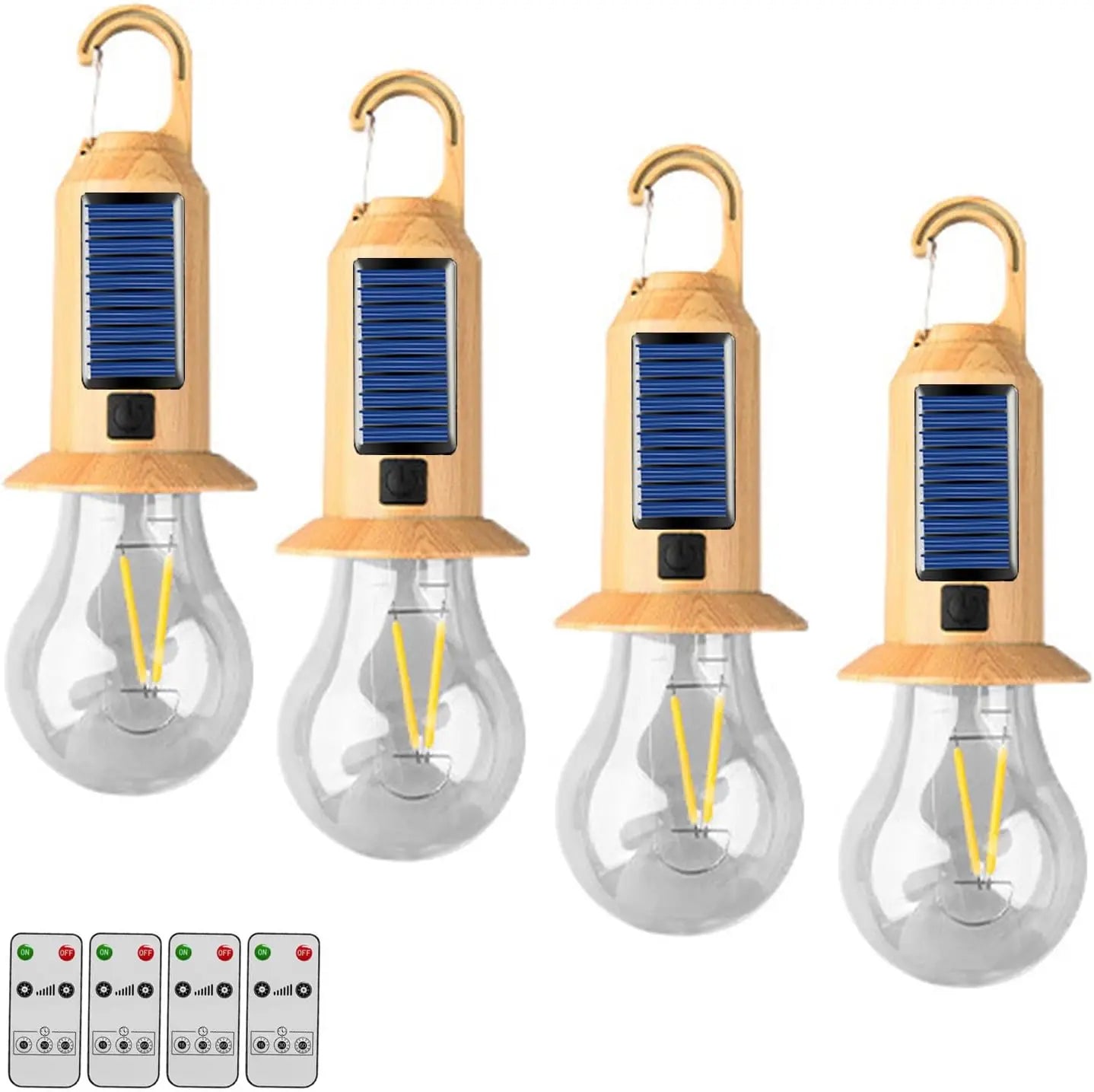 Solar USB LED Camping Lantern | Remote Control | 1–4 Pack