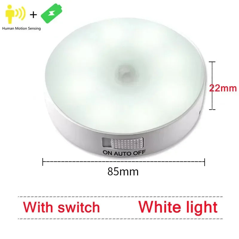 PIR Motion Sensor LED Night Light | USB Rechargeable Closet Lamp