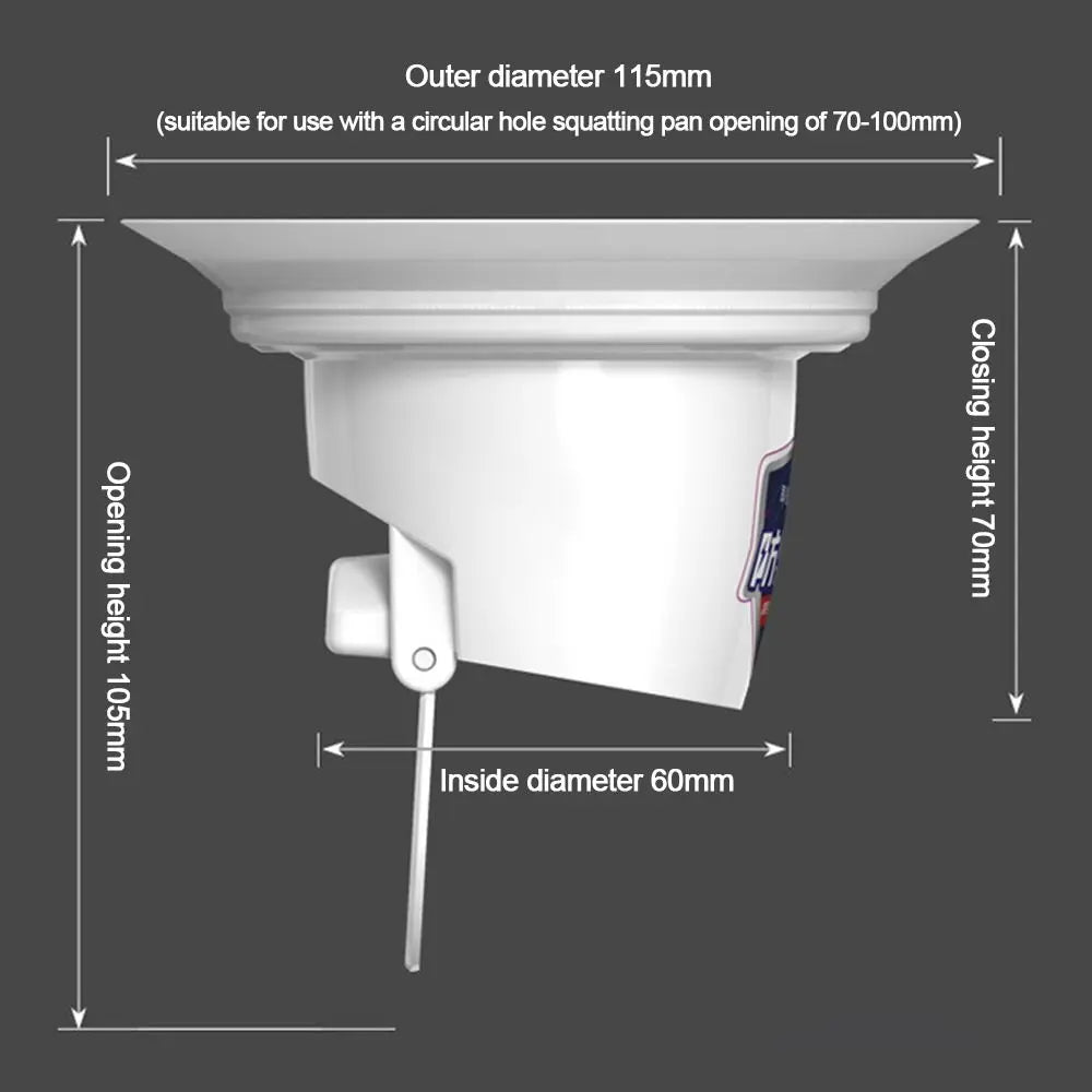 Anti-Odor Squatting Pan Anti-smell Plug white Plastic Anti-blocking Cover Deodorize Prevent Sewage Overflow Toilet Fitting Oasis Select