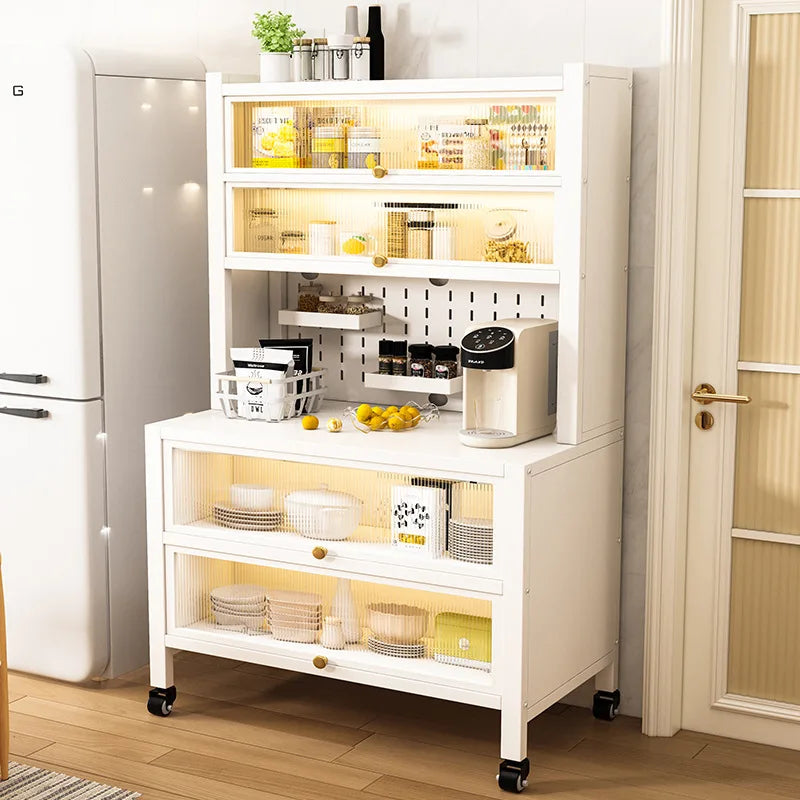 Dustproof side cabinets, shelves, multi-layer floor cabinets, small appliances, microwave ovens, multifunctional storage racks Oasis Select