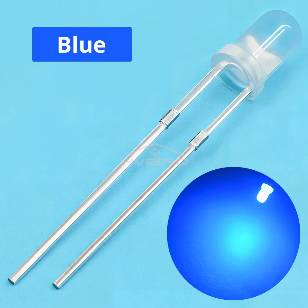 100PCS 3mm Diffused LED Diode Bulbs – 6 Colors | DIY & Decor