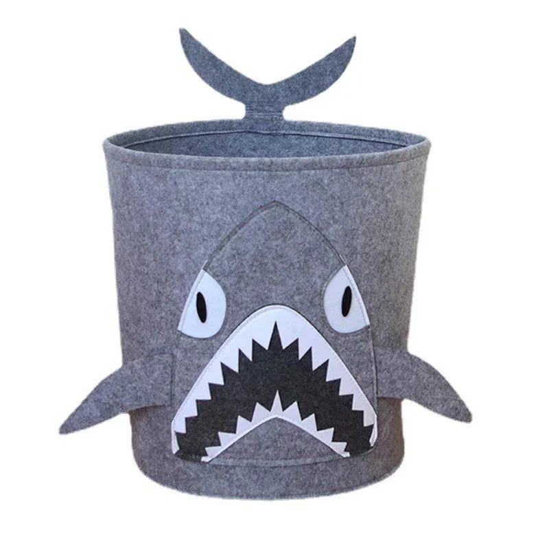 Panda Dinosaur Baby Storage Basket Felt Toy Organizer Laundry Clothes Bucket Cartoon Nursery Hamper for Kids Gift Idea Oasis Select Shark