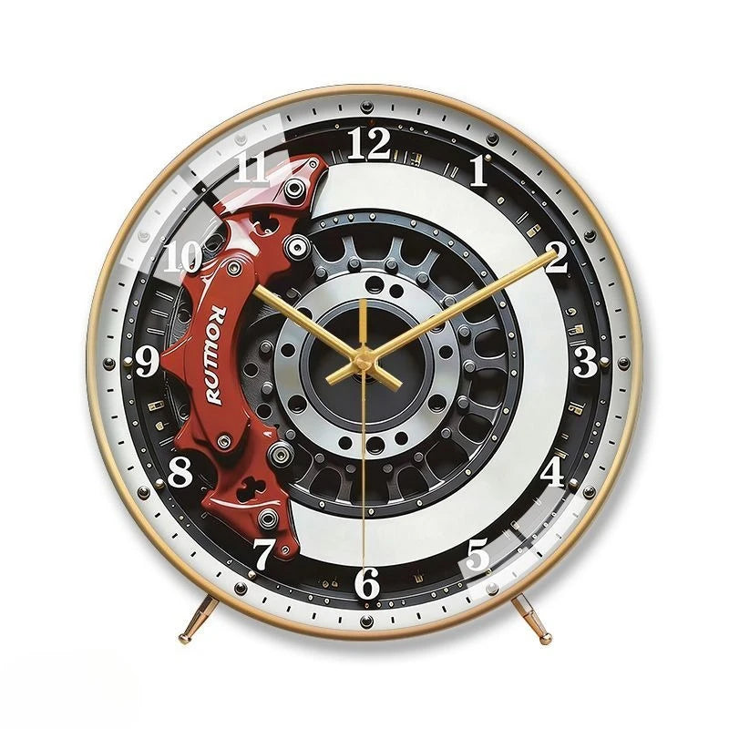 Industrial Style Hub Clock Modified Car Brake Caliper Mute Table Clock for Living Room Desk Clock Oasis Select