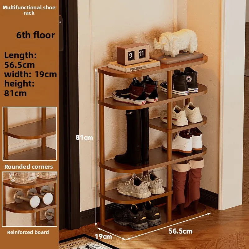 Simple shoe rack household door shoe cabinet multi-layer small narrow home shelf storage entrance bedroom living room dormitory Oasis Select Boot position 6
