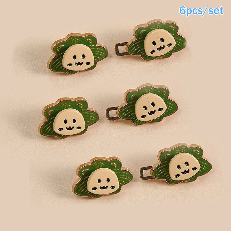 6Pcs Cartoon Lion Waist Cincher Waist Slimming Tool Pants Clips Detachable Metal Buttons Waist Tightener Clothing Accessories Oasis Select Green