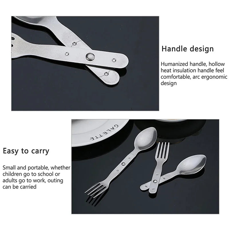 Portable 2 In 1 Folding Fork And Spoon ComboTitanium Alloy Lightweight Camping Utensil Spork For Backpacking Outdoor EDC Tool Oasis Select