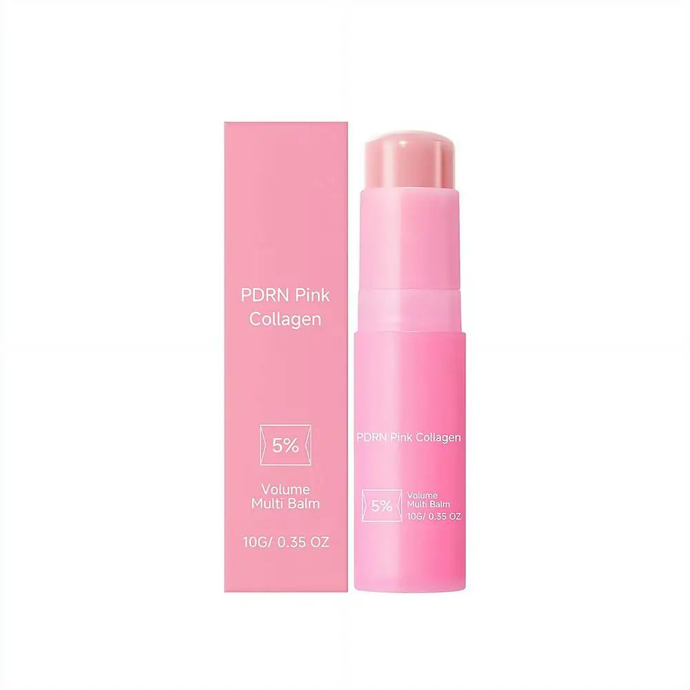 Collagen Pink Multi Balm Stick Deep Hydrating Moisturizing Wrinkle Bounce Lifting Facial Cream Korean Skin Care & Makeup Base Oasis Select
