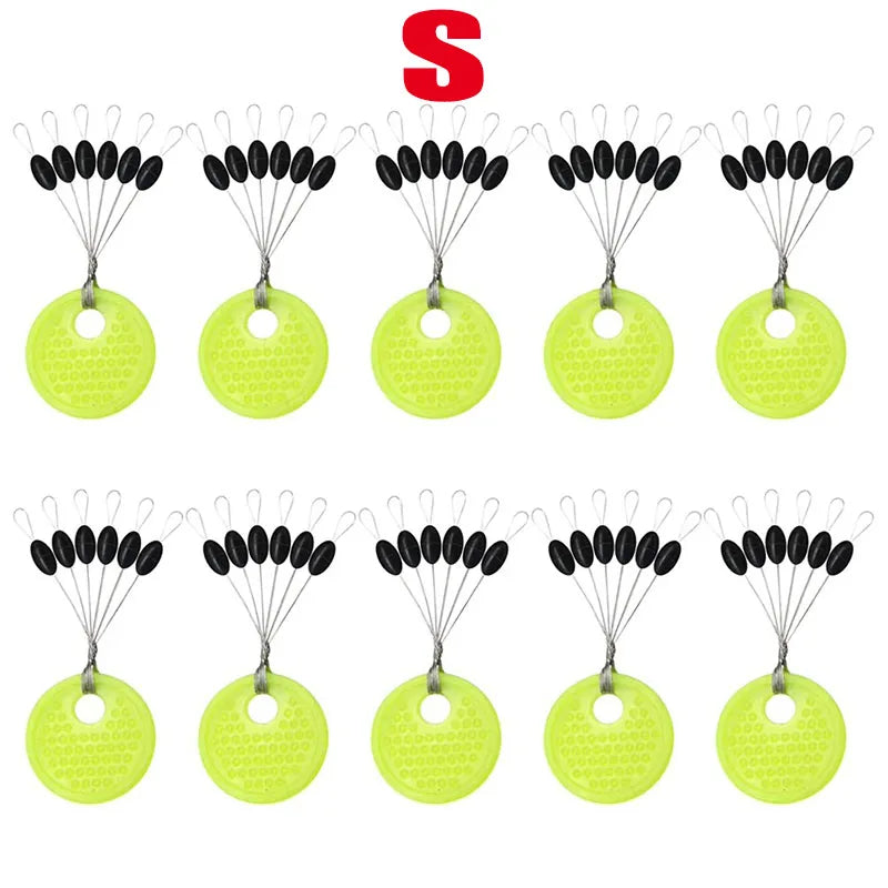10-40Groups Space Beans Rubber Carp Fishing Equipment Black Rubber Oval Stopper Fishing Float Fishing Bobber Float Line Stops Oasis Select S-10 Groups