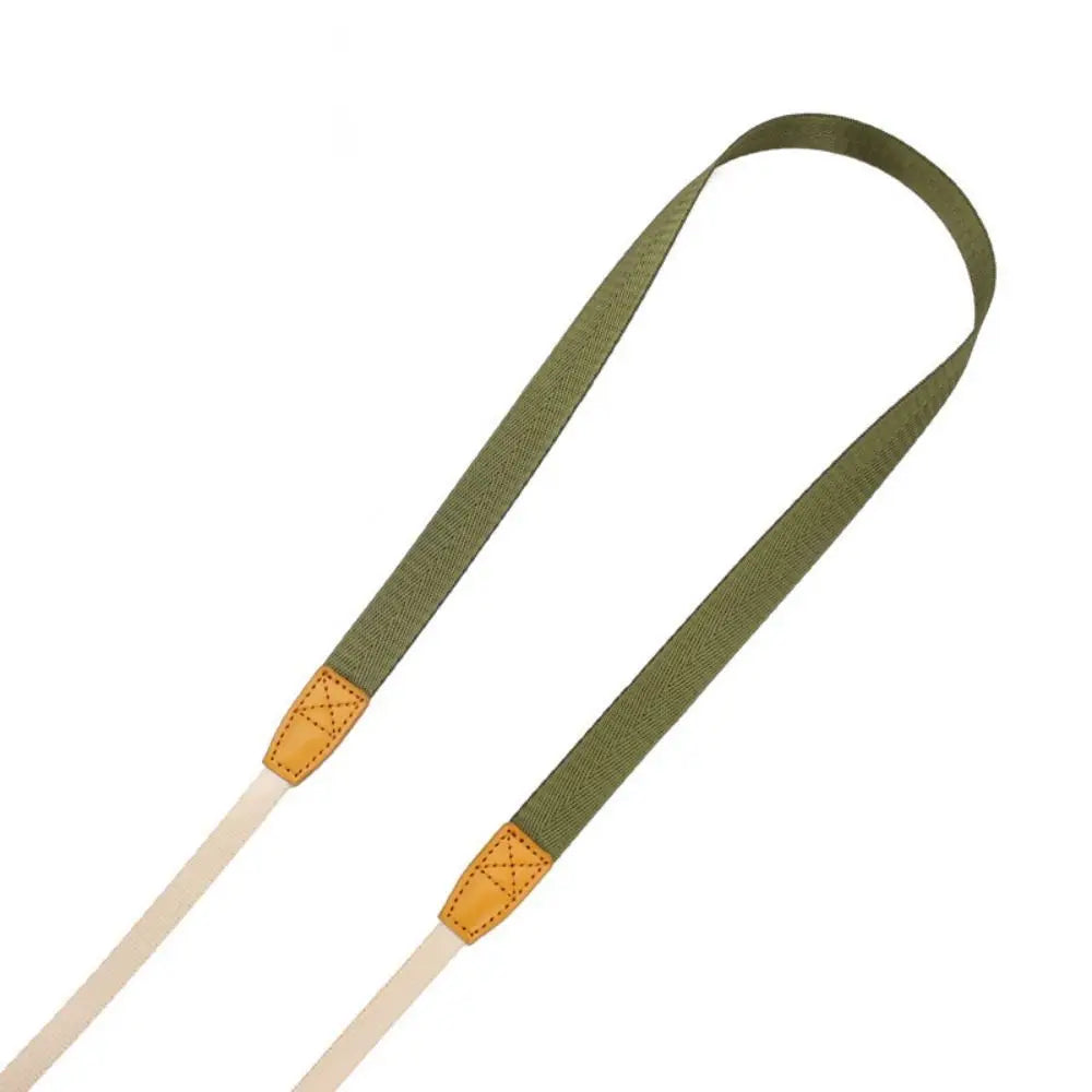Camera Shoulder Neck Strap Belt Anti-Slip Adjustable Cotton Leather Strap For Nikon SLR Cameras Strap Camera Accessories Oasis Select army green--