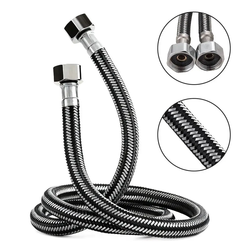 Durable 30-200cm Stainless Steel Braided Flexible Tube Hose Useful 1/2 Inch Hot and Cold Water Faucet Inlet Pipe Hose Oasis Select