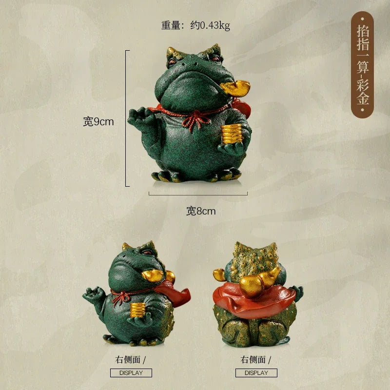 Chinese Style Golden Toad Tea Pet Decoration Boutique Tea Set Accessories Tea Table Golden Cicada Fortune Ornaments Oasis Select A