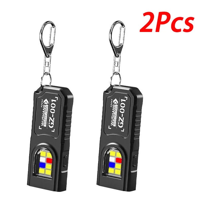 Mini COB LED Keychain Flashlight | USB-C Rechargeable, 5 Modes