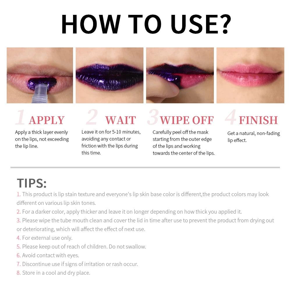 Lip Stain Peel Off Waterproof Lip Resistant Makeup 24 Hours Water Resistant Lipsticks Matte Tick for Lips Stick Free Shipping Oasis Select