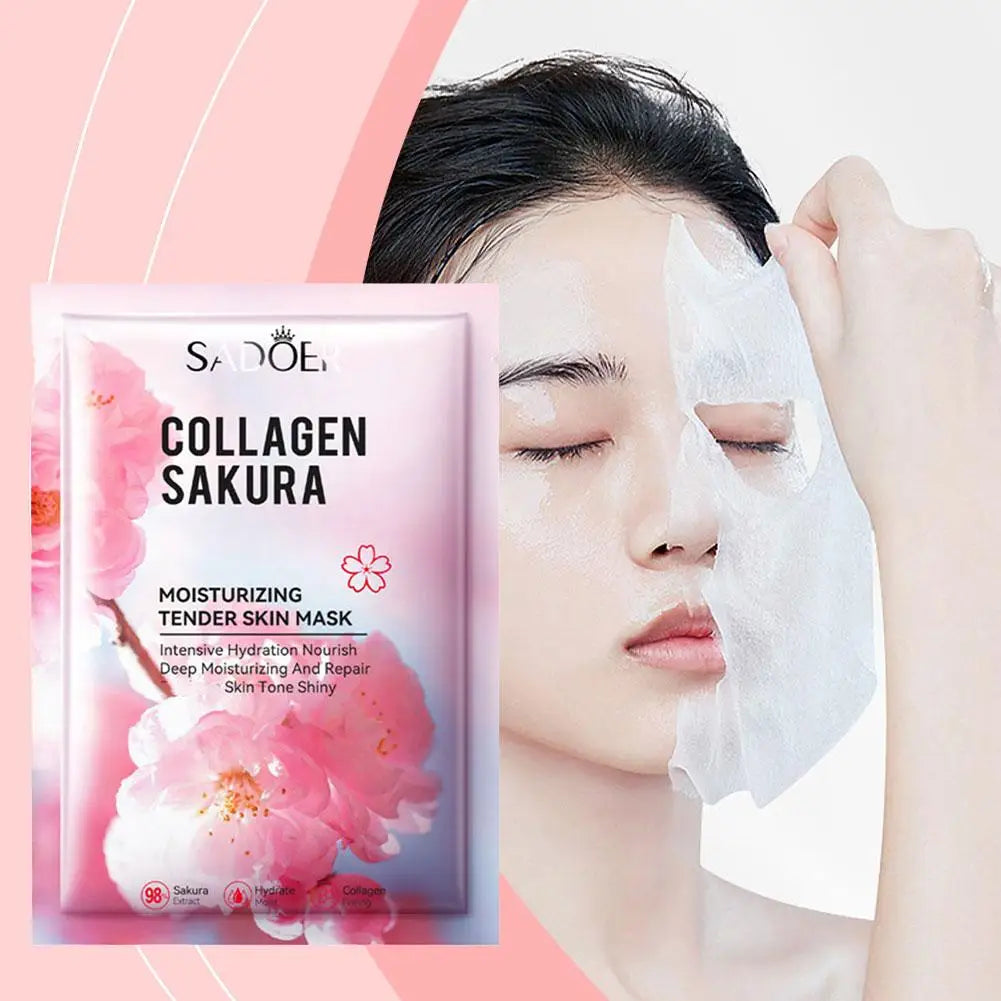 5-Pack Sakura Collagen Face Mask – Firming & Anti-Wrinkle Collagen Sheet Mask Oasis Select