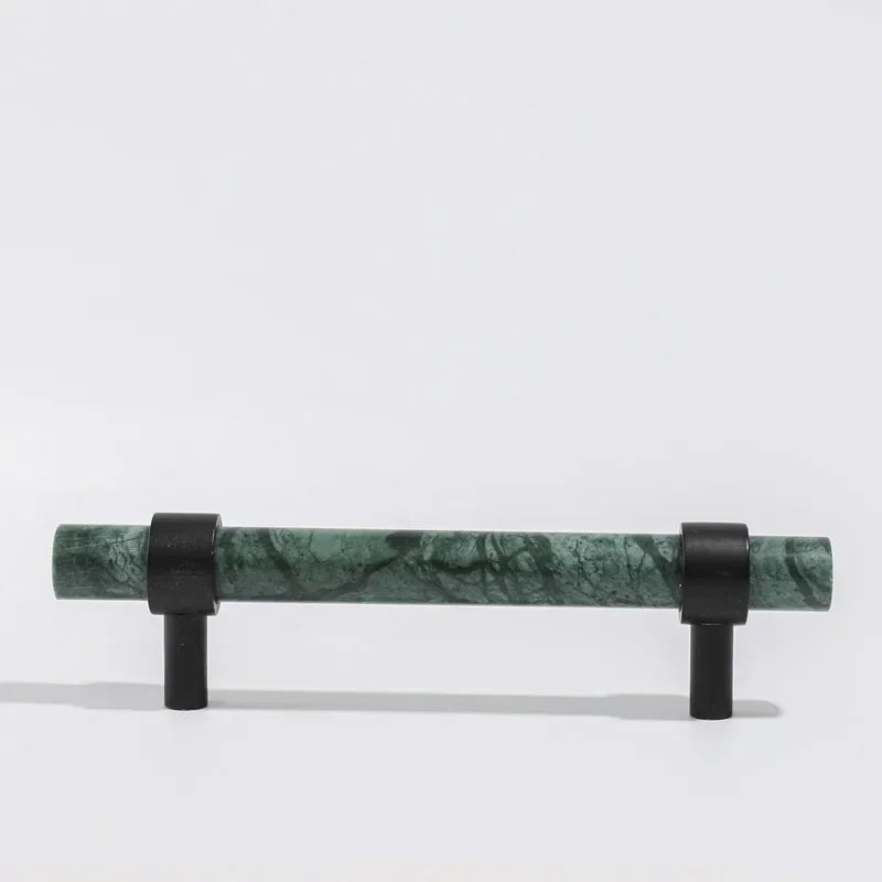 Green Cabinet Marble Handle Black Brass Hardware Wardrobe Pull Natural Stone Drawer Knobs Furniture Bar Oasis Select