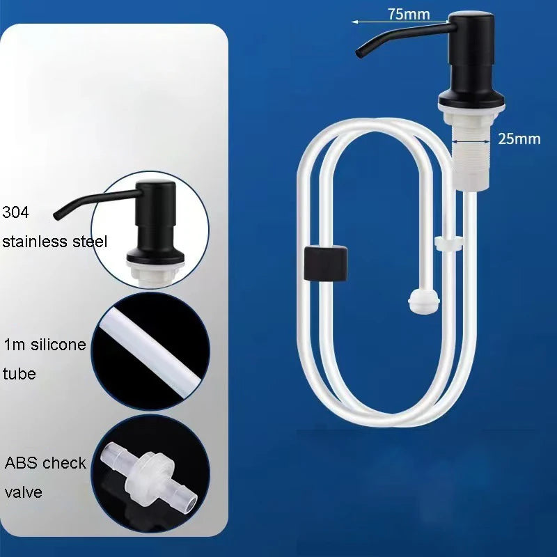 Soap Dispenser Kitchen Sink Stainless Steel Refill Counter Liquid Oasis Select black
