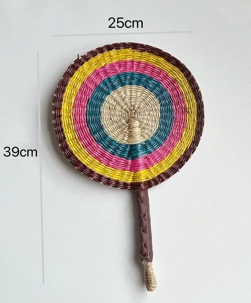 Handwoven Straw Fan – Boho Wall Decor, Wedding & Party