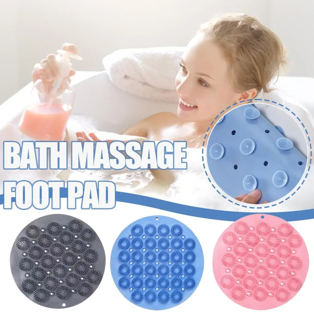 Exfoliating Shower Foot & Back Scrubber, Massage Pad,Wall Mounted Back Scrubber, Silicone Bath Massage Foot Mat with Suction Cup Oasis Select