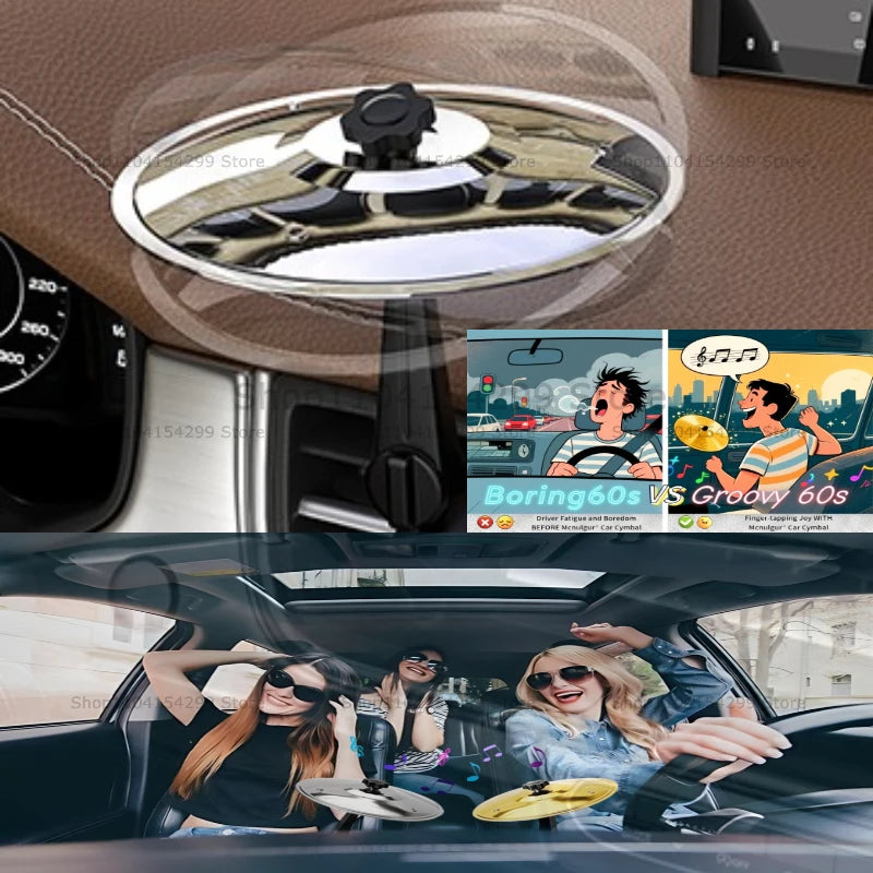 1/2PC Car Crash Cymbal Air Vent Mini Drum Car Drum Cymbal Air Vent Car Hand-shooting Cymbals Musical Instrument for Car Interior Oasis Select