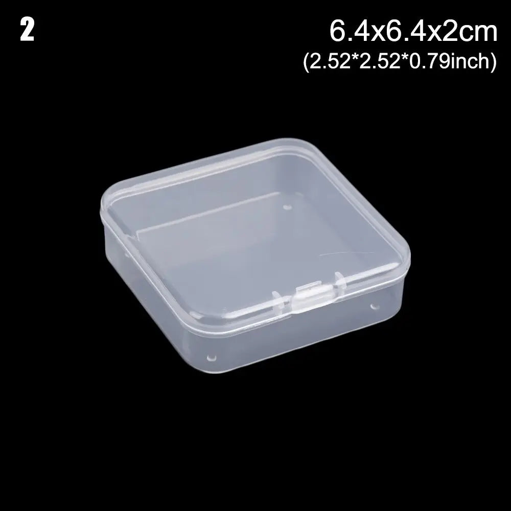 8Styles Plastic Storage Box Small Square Clear Black Box For Jewelry Diamond Embroidery Craft Bead Pill Home Storage Supply Oasis Select 6.4x6.4x2cm