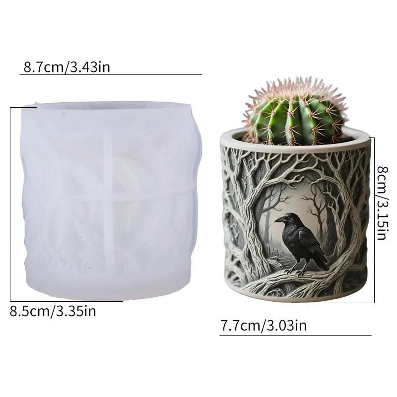 DIY Resin Casting Molds Scented Candle Cups & Vases Silicone Storage Molds Raven Perch Plaster Cup Molds Oasis Select White