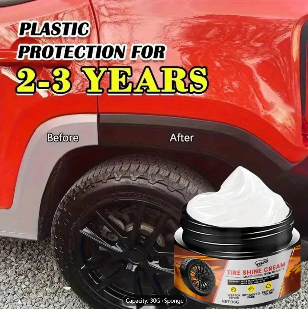 Car Plastic Restorer & Tire Shine 30G | UV Protection Anti-Fade Car Plastic Restorer Oasis Select