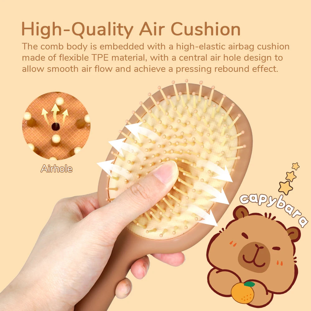 Capybara Air Cushion Hair Brush – Scalp Massage Comb Air Cushion Hair Brush Oasis Select