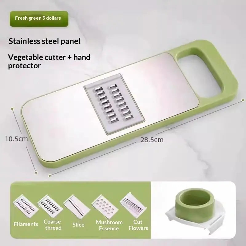 1PCS Vegetable Slicer With Anti Cut Hand Guard Multiple Blades And Storage Box For Home Kitchen Daily Cooking Oasis Select