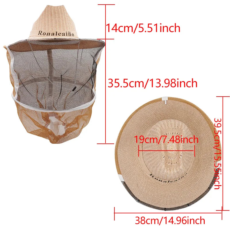 BeeKeeping Protective Bee Hat Anti Two-Layer Head Top Camouflage Hat-Veil Combo Bee Hat Bug Mesh Mask Beekeeping Tools Oasis Select Antibee hat4
