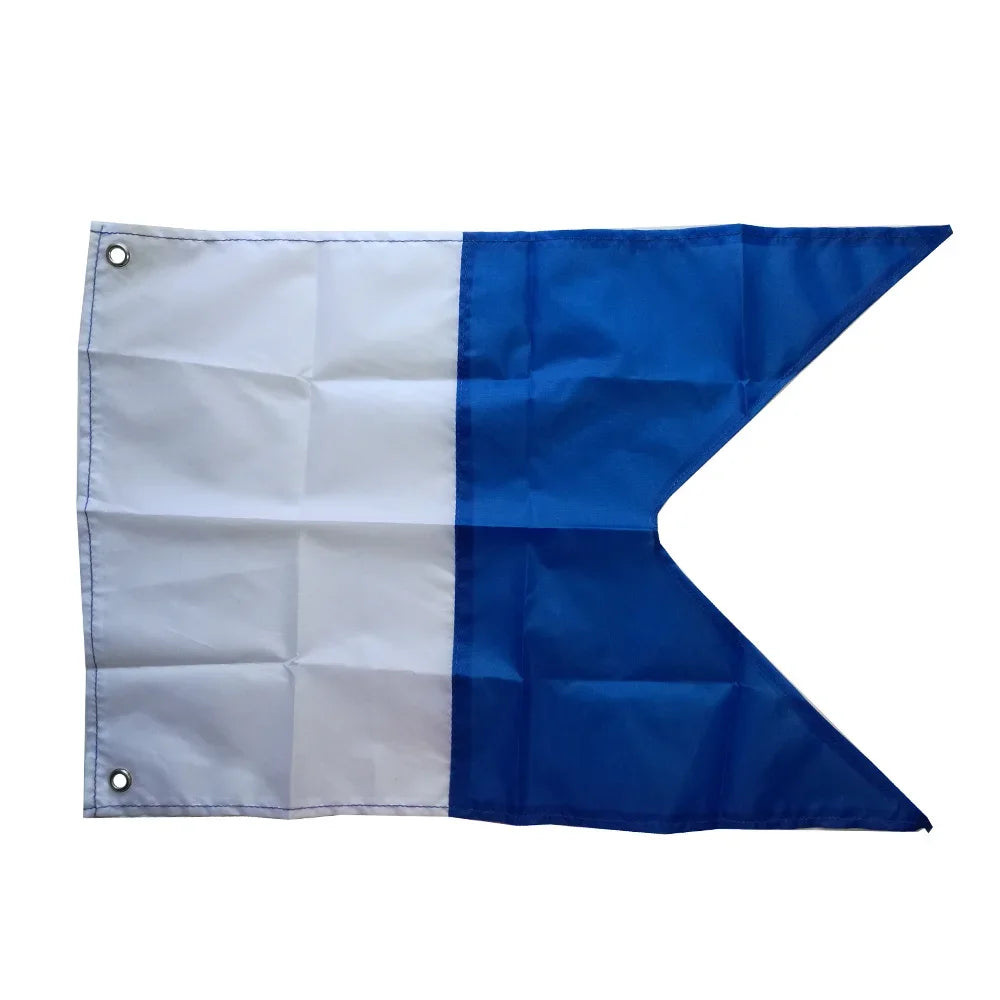 2 Size Large Dive Boat Flag International Sign Universal Scuba Diving Boat Floating Flag with Metal Grommets Accessories Oasis Select 35x30cm Blue