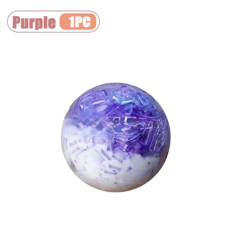 1-20PCS Crushed Ice Cream Soft Squishy Ball Stress Relief Handmade Decor Squeeze Decompression Fidget for Adult Oasis Select Purple-1PC
