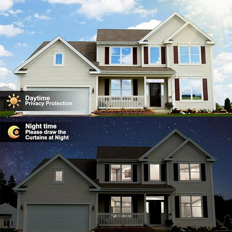 Window Privacy Film One Way Daytime Privacy Self-adhesive Vinyl Sun Blocking Anti UV Reflective Window Tint for Home and Office Oasis Select
