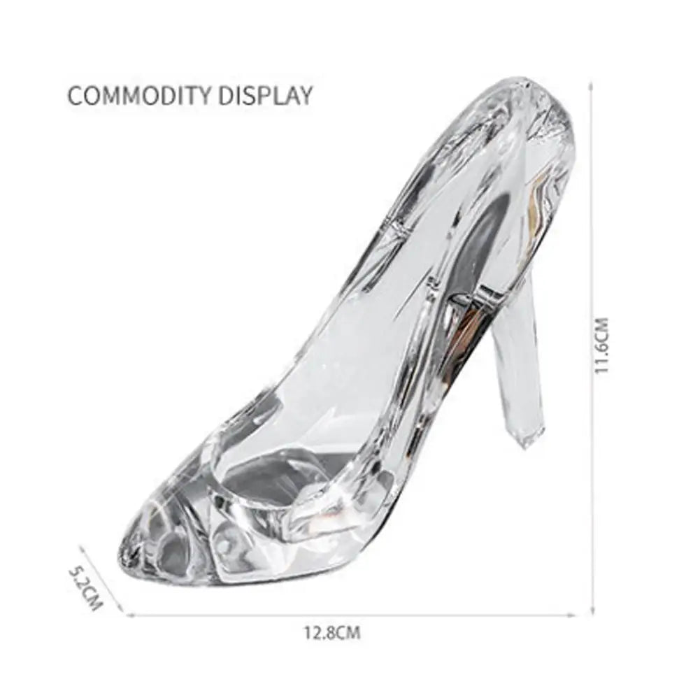 Cinderellas Crystal Glass Slipper Shoe Transparent Acrylic High-Heeled Shoes Figurines Wedding Decoration Valentine's Day Gift Oasis Select
