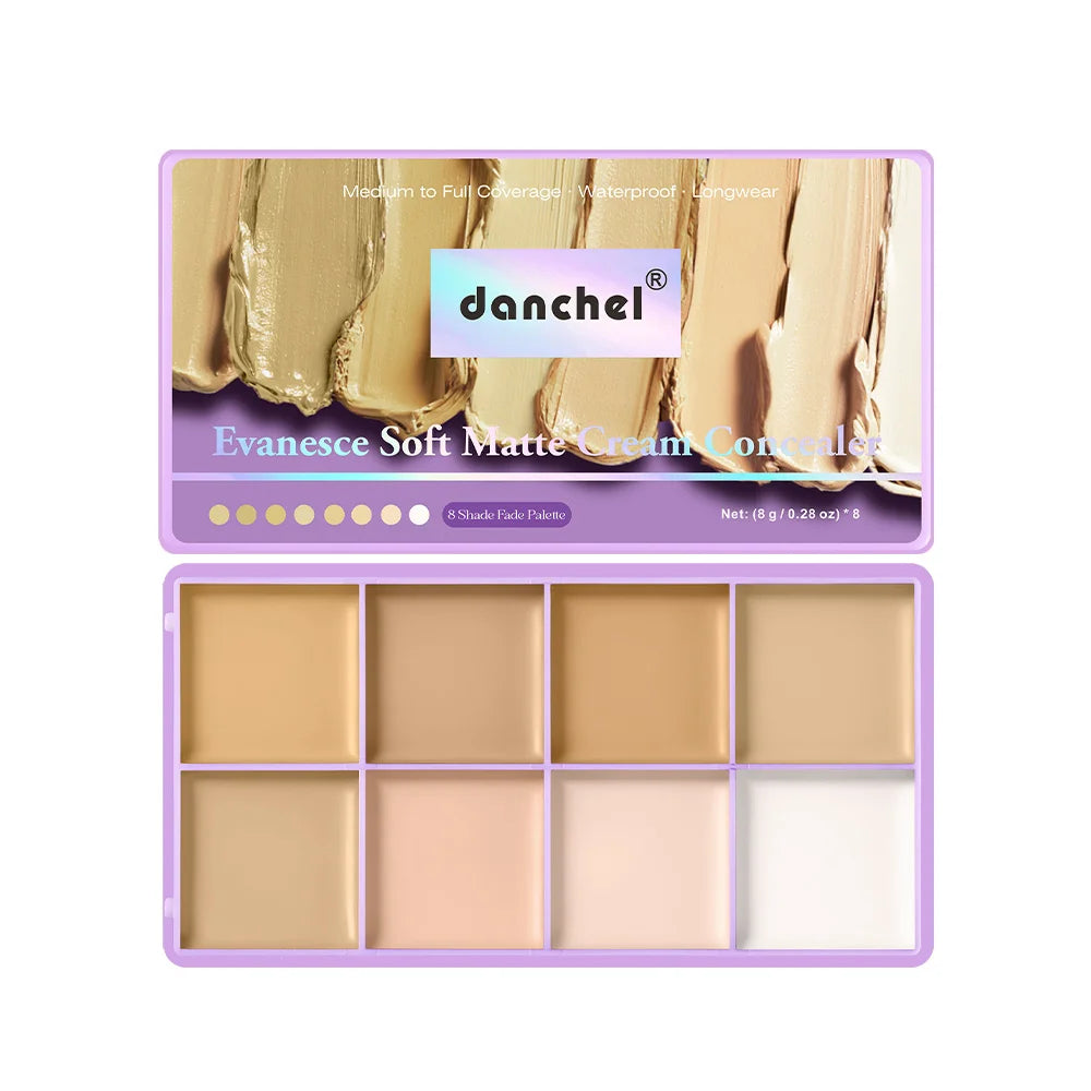 8 Shade Cream Concealer Palette Waterproof Full Coverage Multi-Function Cream Blemishes & Cover Long-Lasting Korean Makeup Oasis Select 2pcs Light