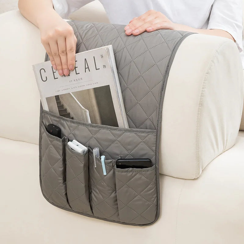 Sofa Armrest Organizer with 5 Pockets and Cup Holder Tray Couch Armchair Hanging Storage Bag for TV Remote Control Cellphone Oasis Select