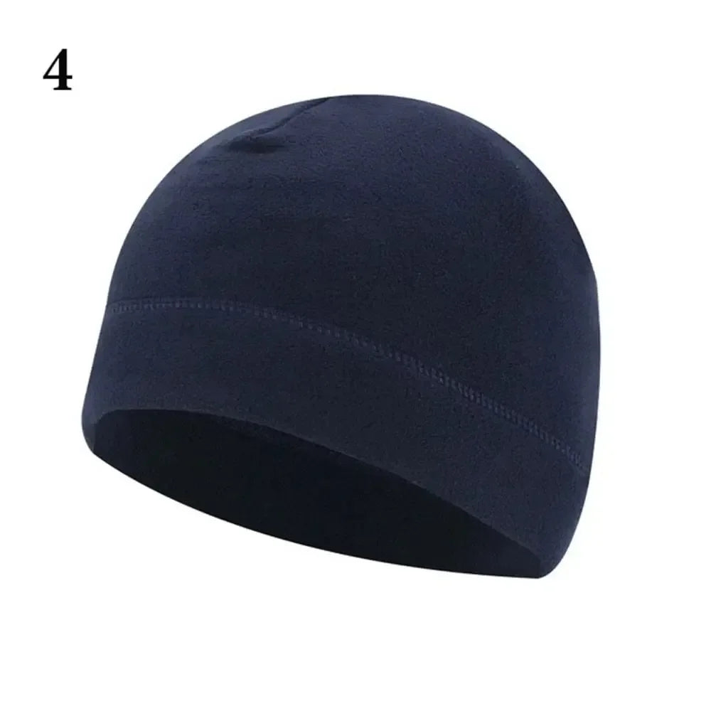Men Polar Fleece Caps Winter Warm Outdoor Sports Skiing Cycling Cap Hat Windproof Soft Beanie Cap Women Ski Bike Hat Caps Oasis Select 04Navy